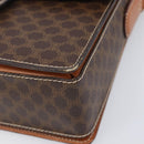 CELINE Macadam Canvas Shoulder Bag PVC Leather Brown Gold Auth 209978A-11