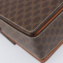 CELINE Macadam Canvas Shoulder Bag PVC Leather Brown Gold Auth 209978A-14