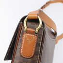 CELINE Macadam Canvas Shoulder Bag PVC Leather Brown Gold Auth 209978A-15
