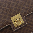 CELINE Macadam Canvas Shoulder Bag PVC Leather Brown Gold Auth 209978A-17