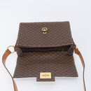 CELINE Macadam Canvas Shoulder Bag PVC Leather Brown Gold Auth 209978A-18
