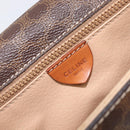 CELINE Macadam Canvas Shoulder Bag PVC Leather Brown Gold Auth 209978A-19