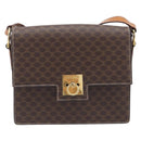CELINE Macadam Canvas Shoulder Bag PVC Leather Brown Gold Auth 209978A-2
