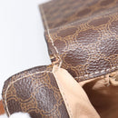 CELINE Macadam Canvas Shoulder Bag PVC Leather Brown Gold Auth 209978A-21