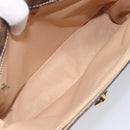 CELINE Macadam Canvas Shoulder Bag PVC Leather Brown Gold Auth 209978A-22