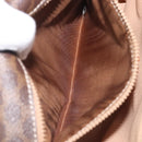 CELINE Macadam Canvas Shoulder Bag PVC Leather Brown Gold Auth 209978A-26
