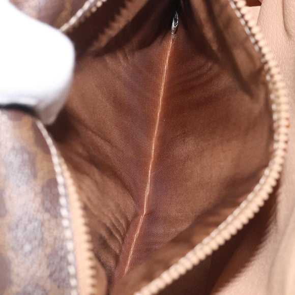 CELINE Macadam Canvas Shoulder Bag PVC Leather Brown Gold Auth 209978A