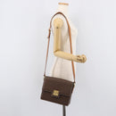 CELINE Macadam Canvas Shoulder Bag PVC Leather Brown Gold Auth 209978A-29