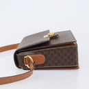 CELINE Macadam Canvas Shoulder Bag PVC Leather Brown Gold Auth 209978A-5