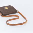 CELINE Macadam Canvas Shoulder Bag PVC Leather Brown Gold Auth 209978A-7