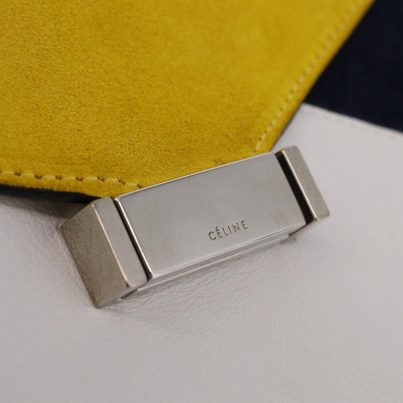 CELINE Clutch Bag Suede Calfskin leather Multicolor Silver Auth 209979A