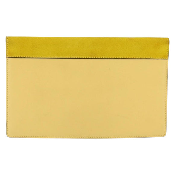 CELINE Clutch Bag Suede Calfskin leather Multicolor Silver Auth 209979A