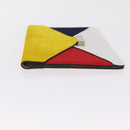 CELINE Clutch Bag Suede Calfskin leather Multicolor Silver Auth 209979A-6