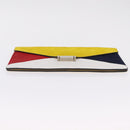 CELINE Clutch Bag Suede Calfskin leather Multicolor Silver Auth 209979A-8