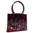 Salvatore Ferragamo Gancini Tote Bag Velor Purple Silver Auth 209980V-1