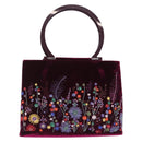 Salvatore Ferragamo Gancini Tote Bag Velor Purple Silver Auth 209980V-2