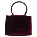 Salvatore Ferragamo Gancini Tote Bag Velor Purple Silver Auth 209980V-3