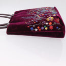 Salvatore Ferragamo Gancini Tote Bag Velor Purple Silver Auth 209980V-5
