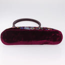 Salvatore Ferragamo Gancini Tote Bag Velor Purple Silver Auth 209980V-9