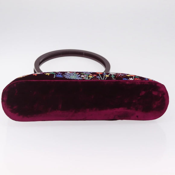 Salvatore Ferragamo Gancini Tote Bag Velor Purple Silver Auth 209980V