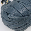 Miu Miu Hand Bag Vitellolux 2way Navy Gold Auth 209982A-17