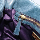 Miu Miu Hand Bag Vitellolux 2way Navy Gold Auth 209982A-27