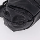 Miu Miu Hand Bag Vitellolux Black Silver Auth 209983A-10