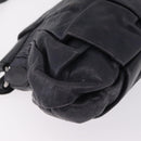Miu Miu Hand Bag Vitellolux Black Silver Auth 209983A-12