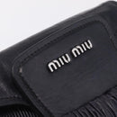 Miu Miu Hand Bag Vitellolux Black Silver Auth 209983A-14