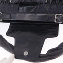 Miu Miu Hand Bag Vitellolux Black Silver Auth 209983A-15