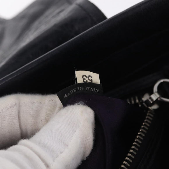 Miu Miu Hand Bag Vitellolux Black Silver Auth 209983A