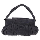 Miu Miu Hand Bag Vitellolux Black Silver Auth 209983A-3
