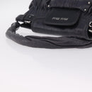 Miu Miu Hand Bag Vitellolux Black Silver Auth 209983A-7