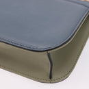 Valentino Chain Shoulder Bag Leather Light Blue Gold Auth 209984V-14
