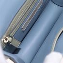 Valentino Chain Shoulder Bag Leather Light Blue Gold Auth 209984V-21