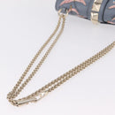 Valentino Chain Shoulder Bag Leather Light Blue Gold Auth 209984V-7