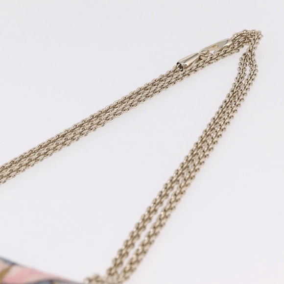 Valentino Chain Shoulder Bag Leather Light Blue Gold Auth 209984V