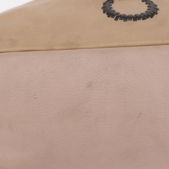 Salvatore Ferragamo Gancini Shoulder Bag Leather Beige Auth 209985