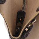 Salvatore Ferragamo Gancini Shoulder Bag Leather Beige Auth 209985-18