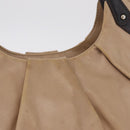 Salvatore Ferragamo Gancini Shoulder Bag Leather Beige Auth 209985-5