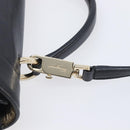 Salvatore Ferragamo Gancini Hand Bag Leather 2way Black Gold Auth 209987A-11