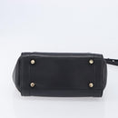 Salvatore Ferragamo Gancini Hand Bag Leather 2way Black Gold Auth 209987A-12