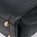 Salvatore Ferragamo Gancini Hand Bag Leather 2way Black Gold Auth 209987A-15