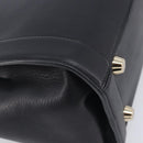 Salvatore Ferragamo Gancini Hand Bag Leather 2way Black Gold Auth 209987A-16