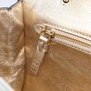Salvatore Ferragamo Gancini Hand Bag Leather 2way Black Gold Auth 209987A-23
