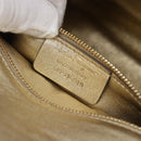 Salvatore Ferragamo Gancini Hand Bag Leather 2way Black Gold Auth 209987A-27