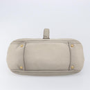 PRADA Chain Shoulder Bag Vittero Dino Leather Beige Gold Auth 209990A-10