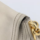 PRADA Chain Shoulder Bag Vittero Dino Leather Beige Gold Auth 209990A-15