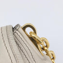 PRADA Chain Shoulder Bag Vittero Dino Leather Beige Gold Auth 209990A-16