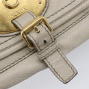 PRADA Chain Shoulder Bag Vittero Dino Leather Beige Gold Auth 209990A-19